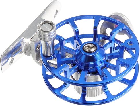 Popetpop الألومنيوم سبيكة ذبابة الصيد بكرة الصيد القوية كرابي عجلة الصيد مع قدم مركبة عالية الكثافة لقارب الشعاب المرجانية في الهواء الطلق استخدام اليد اليمنى الأزرق in Kuwait