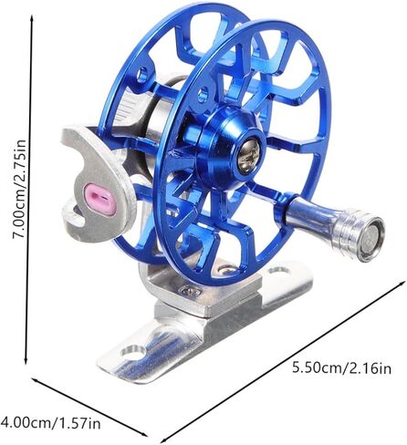 Popetpop الألومنيوم سبيكة ذبابة الصيد بكرة الصيد القوية كرابي عجلة الصيد مع قدم مركبة عالية الكثافة لقارب الشعاب المرجانية في الهواء الطلق استخدام اليد اليمنى الأزرق in Kuwait