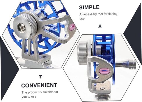 Popetpop الألومنيوم سبيكة ذبابة الصيد بكرة الصيد القوية كرابي عجلة الصيد مع قدم مركبة عالية الكثافة لقارب الشعاب المرجانية في الهواء الطلق استخدام اليد اليمنى الأزرق in Kuwait