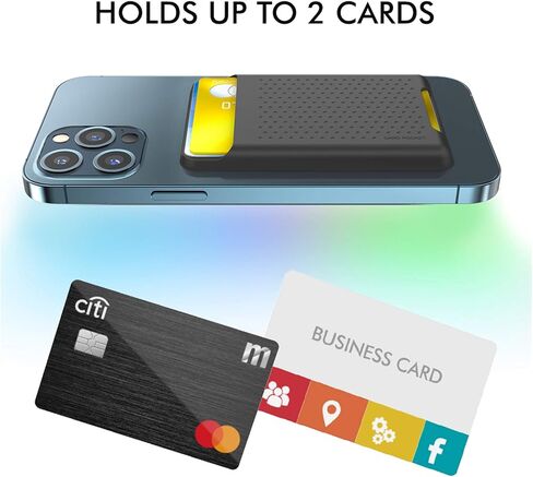 BIAJIYA Card Holder for Back of Phone for Stand MagSafe Magnetic Silicone Wallet Compatible with iPhone17/16/15/14/13/12/12 Pro/ 12 Mini/ 12 Pro Max (Black) in Kuwait