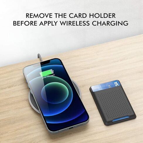 BIAJIYA Card Holder for Back of Phone for Stand MagSafe Magnetic Silicone Wallet Compatible with iPhone17/16/15/14/13/12/12 Pro/ 12 Mini/ 12 Pro Max (Black) in Kuwait
