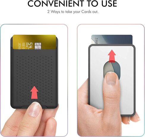 BIAJIYA Card Holder for Back of Phone for Stand MagSafe Magnetic Silicone Wallet Compatible with iPhone17/16/15/14/13/12/12 Pro/ 12 Mini/ 12 Pro Max (Black) in Kuwait