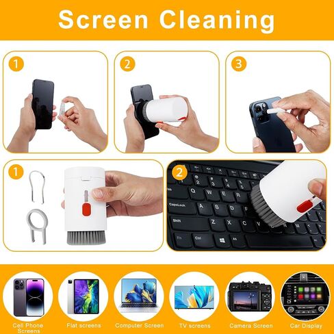 20pcs مجموعة نظافة إلكترونية مجموعة فرشاة التنظيف المهنية مجموعة محمول متعددة الوظائف شاشة الكمبيوتر غبار إزالة أدوات التنظيف أدوات الأذن المحمولة لكاميرا الهاتف in Saudi Arabia