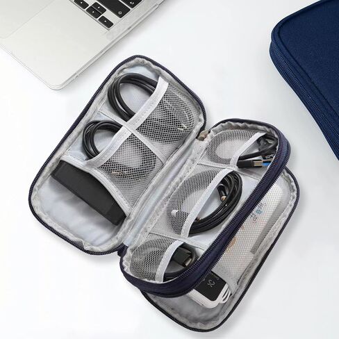 Electronic Accessories Carry Case, Travel Organizer Pouch, Portable Waterproof Double Layers Storage Bag for USB Cable, Cord, Earphone Black in Saudi Arabia