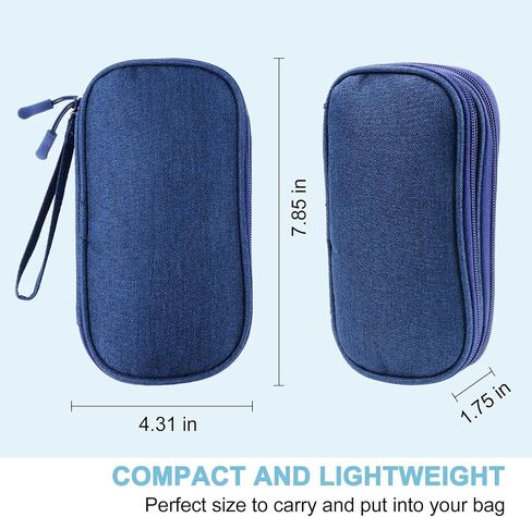 Electronic Accessories Carry Case, Travel Organizer Pouch, Portable Waterproof Double Layers Storage Bag for USB Cable, Cord, Earphone Black in Saudi Arabia