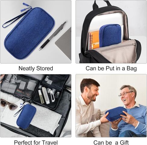 Electronic Accessories Carry Case, Travel Organizer Pouch, Portable Waterproof Double Layers Storage Bag for USB Cable, Cord, Earphone Black in Saudi Arabia