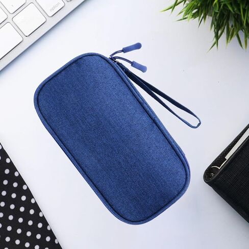 Electronic Accessories Carry Case, Travel Organizer Pouch, Portable Waterproof Double Layers Storage Bag for USB Cable, Cord, Earphone Black in Saudi Arabia