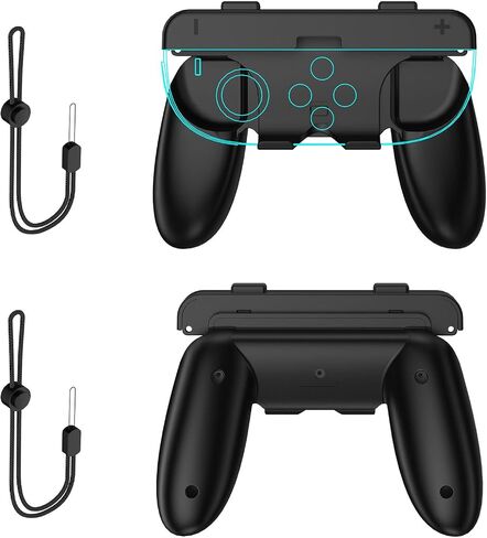 XHSESA 2-in-1 قبضة اليد للمفتاح 2 ، مع حزام اليد ، وملحقات وحدة تحكم اللعبة لـ JoyCon (أسود) in Saudi Arabia