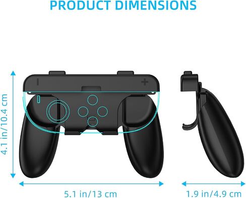 XHSESA 2-in-1 قبضة اليد للمفتاح 2 ، مع حزام اليد ، وملحقات وحدة تحكم اللعبة لـ JoyCon (أسود) in Saudi Arabia