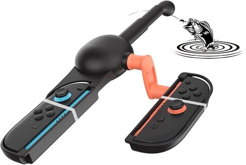 XHSESA Universal Fishing Rod Grip for Switch/OLED/Switch2 - Ergonomic Controller Handle with 360° Rotating Reel(Fishing Game Accessories) in Saudi Arabia