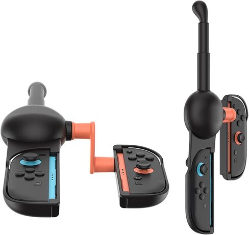 XHSESA Universal Fishing Rod Grip for Switch/OLED/Switch2 - Ergonomic Controller Handle with 360° Rotating Reel(Fishing Game Accessories) in Saudi Arabia