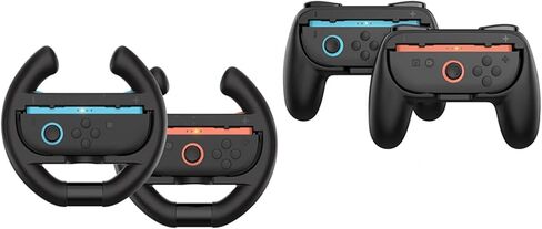 XHSESA Racing Steering Wheel Grip Set for Switch2 -Ergonomic Controller Handle Accessories with ABS Handles & Non-Slip Texture in Saudi Arabia