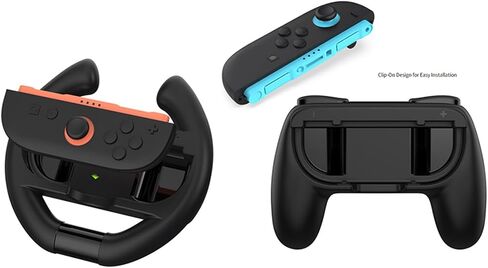 XHSESA Racing Steering Wheel Grip Set for Switch2 -Ergonomic Controller Handle Accessories with ABS Handles & Non-Slip Texture in Saudi Arabia