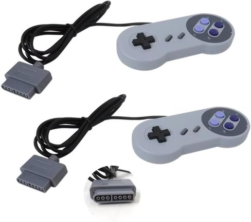 2 حزمة استبدال لوحدات تحكم Super Nintendo SNES ، AV كابل وحزمة محول الطاقة لـ Super Nintendo SNES Console System TBGS in Saudi Arabia