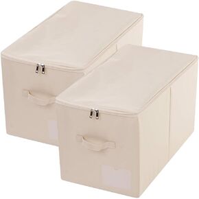 Pack of 2, Large Size Folding Washable Fabric Storage Boxes for Bedding Sheets, Blankets, Pillows, Clothing, Toys, Dark Gray in Saudi Arabia