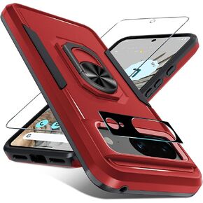 لـ Google Pixel 10/10 Pro Case مع حامي الشاشة + واقي عدسة الكاميرا ، غطاء واقٍ من الصدمات الثقيلة ، غلاف واقٍ كامل للجسم مبني على حامل حلقة معدنية قابلة للدوار ، 2025 Mint Green in Kuwait