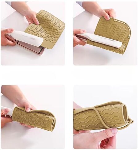 Silicone Heat Resistant Mat for Hair Tools, Curling Irons, Flat Irons, Hair Straightener, Portable Tools Pad Cover for Travel Vanity Salon(8.59" x 6.3"),Coupled Pink in Saudi Arabia