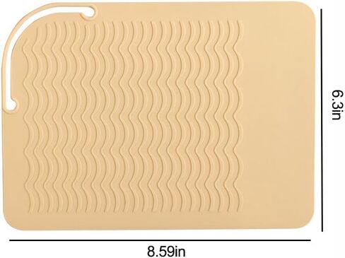 Silicone Heat Resistant Mat for Hair Tools, Curling Irons, Flat Irons, Hair Straightener, Portable Tools Pad Cover for Travel Vanity Salon(8.59" x 6.3"),Coupled Pink in Saudi Arabia
