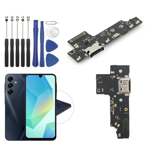 استبدال Samsung Galaxy A16 5G شحن الموصل Dock Dock لـ Samsung A16 5G A166P شحن ميناء استبدال لوحة الشاحن USB Flex Cable Assembly مع أدوات الإصلاح in Saudi Arabia
