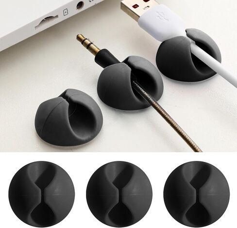 12 PCS Cable Organizer Set Wire Possessioner Cord Management Clips for Tangle-Free Storage and Desk Cable Organization White in Saudi Arabia