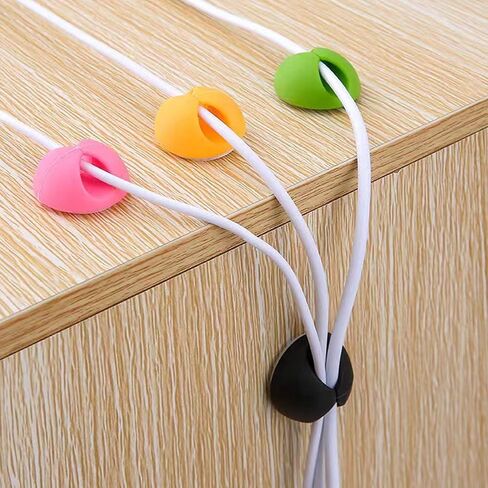 12 PCS Cable Organizer Set Wire Possessioner Cord Management Clips for Tangle-Free Storage and Desk Cable Organization White in Saudi Arabia