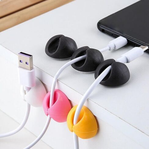 12 PCS Cable Organizer Set Wire Possessioner Cord Management Clips for Tangle-Free Storage and Desk Cable Organization White in Saudi Arabia