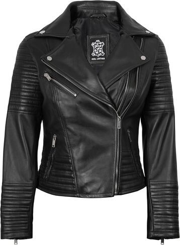 fjackets Leather Motorcycle Jacket Women - Real Leather Outfits For Women in Kuwait