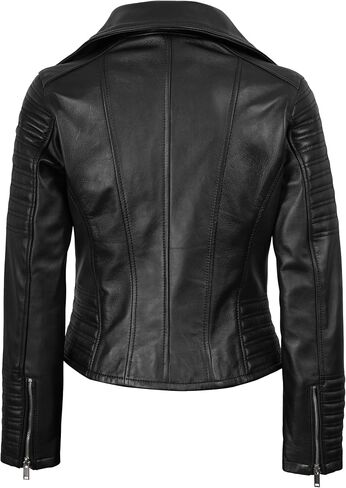 fjackets Leather Motorcycle Jacket Women - Real Leather Outfits For Women in Kuwait
