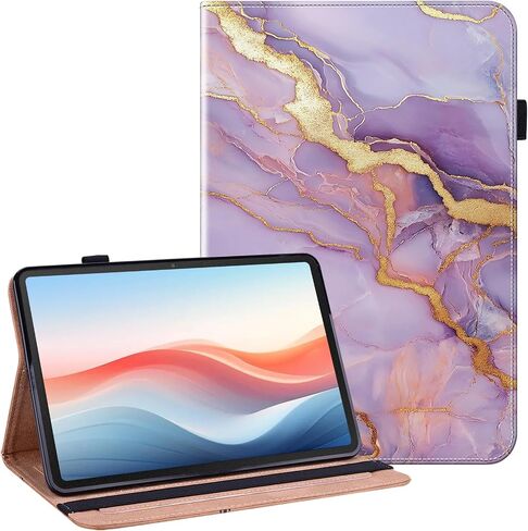Case for Lenovo Idea Tab Pro 12.7 inch (TB-373FU/ TB-375FC) 2025 Tablet, Folio Cover with Multi-Angle Stand and Pen Holder, Purple Marble in Saudi Arabia