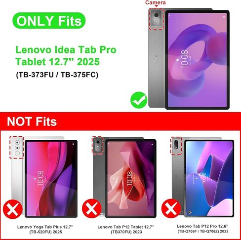 Case for Lenovo Idea Tab Pro 12.7 inch (TB-373FU/ TB-375FC) 2025 Tablet, Folio Cover with Multi-Angle Stand and Pen Holder, Purple Marble in Saudi Arabia