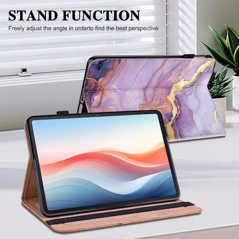 Case for Lenovo Idea Tab Pro 12.7 inch (TB-373FU/ TB-375FC) 2025 Tablet, Folio Cover with Multi-Angle Stand and Pen Holder, Purple Marble in Saudi Arabia