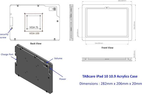TABcare Anti-Theft Acrylic Case with EZ Foldable Aluminum Desktop Stand for Apple iPad 10 10.9", iPad 11"(Black) in Saudi Arabia