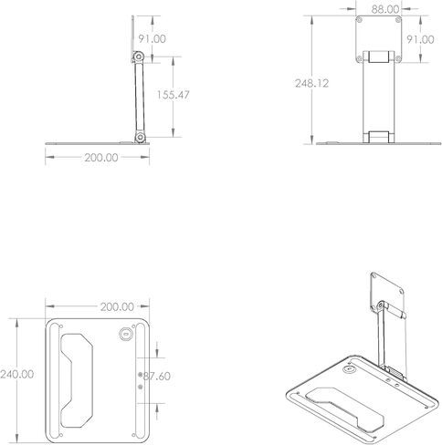 TABcare Anti-Theft Acrylic Case with EZ Foldable Aluminum Desktop Stand for Apple iPad 10 10.9", iPad 11"(Black) in Saudi Arabia