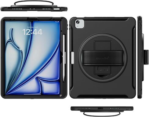 Sahara - Series Series Case -Duty مع حزام يدوي لـ iPad Air 11 "(M2 2024 & M3 2025) ، Scorpion Black ، (TB00421) in Saudi Arabia