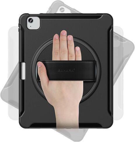 Sahara - Series Series Case -Duty مع حزام يدوي لـ iPad Air 11 "(M2 2024 & M3 2025) ، Scorpion Black ، (TB00421) in Saudi Arabia