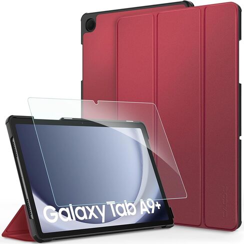 علبة Cacoe لـ Samsung Galaxy Tab A9+ Plus 11 بوصة 2023 (SM-X210/X216/X218) مع واقي الشاشة ، حالة واقية قابلة للطي ، شاشة تلقائية/إيقاف ، أسود in Kuwait