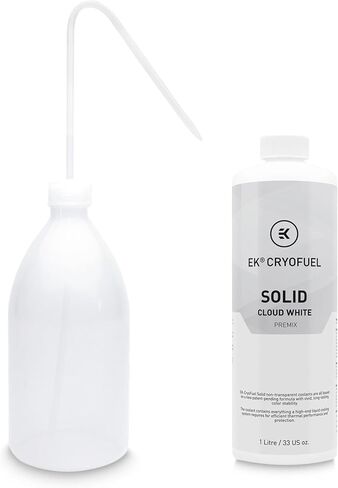 EKWB EK-CryoFuel Solid Premix PC Coolant and Filling Bottle Bundle, 1000mL, Cloud White in Saudi Arabia