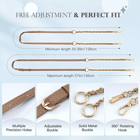 TiMOVO 2-in-1 Phone Lanyard Crossbody, Adjustable Phone Strap for iPhone 16 Pro Max, PU Strap Combo with Metal Chain in Saudi Arabia