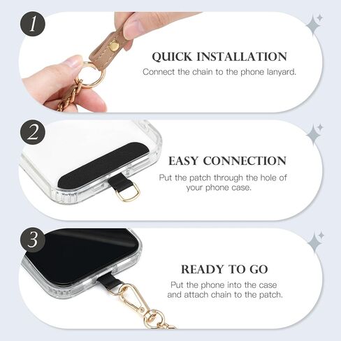 TiMOVO 2-in-1 Phone Lanyard Crossbody, Adjustable Phone Strap for iPhone 16 Pro Max, PU Strap Combo with Metal Chain in Saudi Arabia