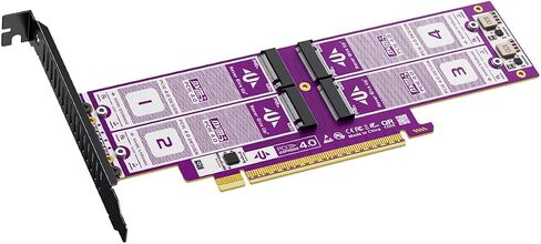 AU-P599 PCIE 4.0 x16 إلى 4Bay NVME SSD CARD ، محول 64 جيجابت في الثانية M.2 ، PCB المطلية بالذهب ، RAID0 NVME عالي السرعة إلى PCI Express لسطح المكتب in Saudi Arabia