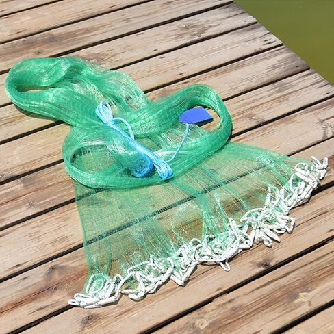 Easy Throw Cast Net for Fishing - Durable Fish Nets for Fishing with Smooth Casting, Perfect for Catching Fish, 8/9/10/12ft Radius in Kuwait