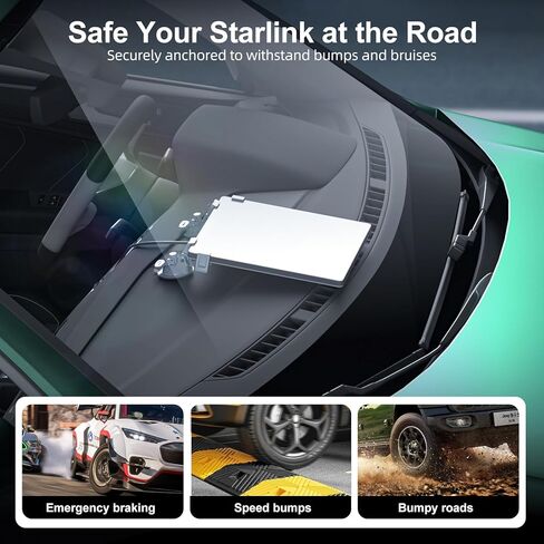 Starlink Mini Car Mount for Dashboard ، starlink mini onting acpsories للسيارة ، يضمن Linkoostar Car Saction Cup for Dashboard & Windshield إعدادًا مستقرًا أثناء القيادة in Kuwait