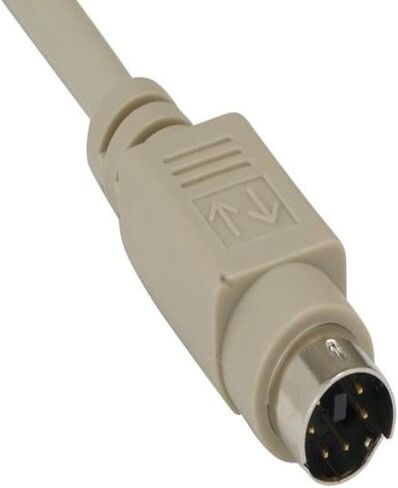 25 قدمًا من الذكور Mini -Din6 إلى Male PS & 2 لوحة المفاتيح وكابل الماوس - البيج in Kuwait