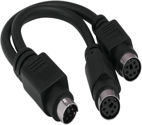 6in mini-din6 male to اثنين من الكابلات mini-din6 ps & 2 y-البيج in Saudi Arabia