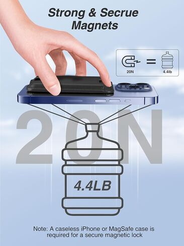 Topmade for Magsafe Wallet ، أقوى محفظة هاتف مغناطيسي لـ iPhone 16 ، iPhone 15/14/13/12 ، حامل البطاقة المغناطيسية الجلدية مع مغناطيسات قوية ، حظر RFID ، 6 بطاقات ، أسود ، أسود in Kuwait