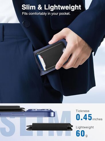Topmade for Magsafe Wallet ، أقوى محفظة هاتف مغناطيسي لـ iPhone 16 ، iPhone 15/14/13/12 ، حامل البطاقة المغناطيسية الجلدية مع مغناطيسات قوية ، حظر RFID ، 6 بطاقات ، أسود ، أسود in Kuwait