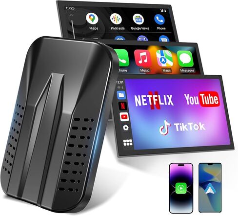 4-in-1 محول Carplay و Android Auto Adapter ، متوافق مع رابط N-ETFLIX/YouTube/Tik Tok/Screen in Kuwait