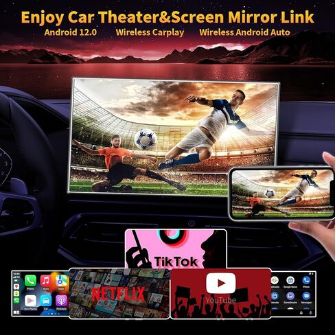 4-in-1 محول Carplay و Android Auto Adapter ، متوافق مع رابط N-ETFLIX/YouTube/Tik Tok/Screen in Kuwait
