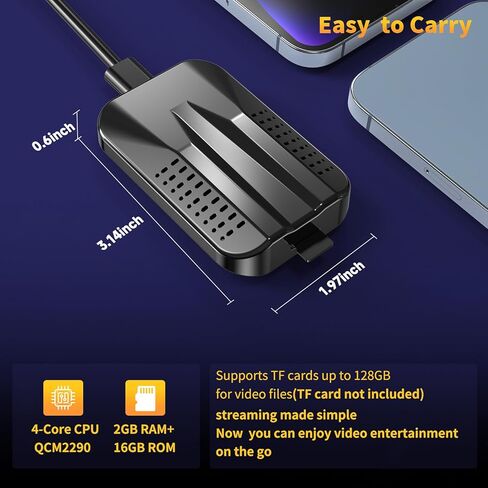 4-in-1 محول Carplay و Android Auto Adapter ، متوافق مع رابط N-ETFLIX/YouTube/Tik Tok/Screen in Kuwait
