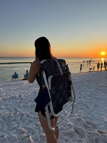 Low Webbed Beach Chair with Backpack Straps - Portable Lightweight Seating for Outdoor Adventures, Beach Days and Camping by Caddis Sports in Kuwait